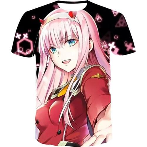 Anime Darling In The Franxx 3D Print T-Shirt Men Women Casual Tshirt Boy Girl Teenager Cartoon Fans Tees Cool Birthday Gift Tops