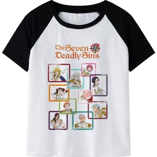 Seven Deadly Sins T Shirt Unisex Funny Fashion T-shirt Men/women Kawaii Summer Tops Japanese Anime Cartoon Graphic Tees Male