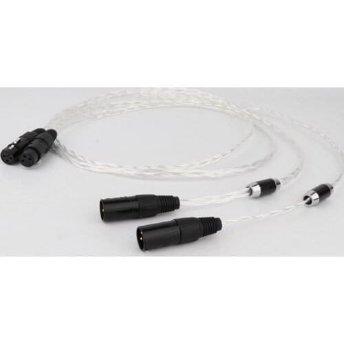 Hifi 7N OCC Silver-Plated XLR Cable Audio XLR Male to Female Extension Cable With Top Grade Carbon Fiber XLR Plug
