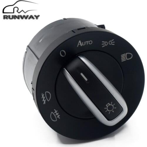 Chrome Auto Headlight Switch Fog Head Light Lamp Knob fit For VW Golf Jetta MK5 MK6 GTI Passat B6 B7 Touran Tiguan 5ND 941 431 B