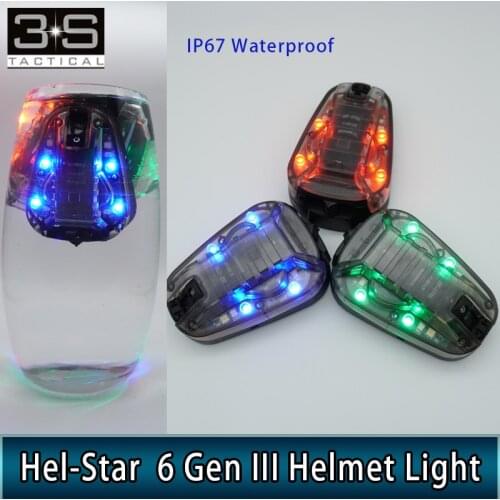 Tactical HelmetLight HEL STAR 6 Gen III Helmet Flashlight Green Red IR Strobe Light Military Helmet Flashlight Accessories