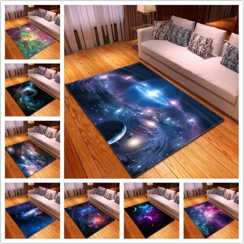 3D Print Large Size Carpets for Living Room Home Area Rugs Mysterious Galaxy starry sky Carpet Soft Flannel Parlor Decor Mat/Rug