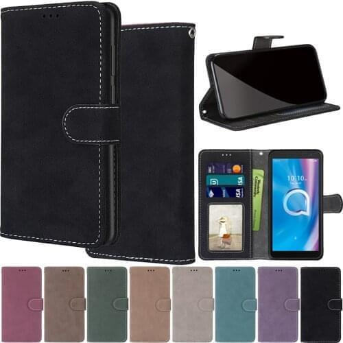 Leather Case for Alcatel 1A 1B 1S 3L 3X 2020 Case Cover Wallet Luxury Funda Coque Capa Bumper Protective Card Slot Holder