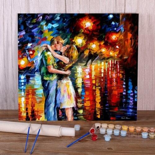 Oil Painting Style Last Kiss Paint By Numbers Package Oil Paints 40*50 Paiting By Numbers Home Decor For Adults Handiwork