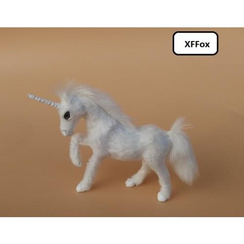 Cute real life white horse model plastic&furs simulation unicorn doll gift about 15x11cm xf1828