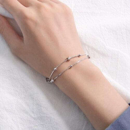 Fashion Star Bracelets Rope Chain Double Layers Girls Friendship Hand Charm Bracelet Lucky For Women Jewelry Gifts Free Shipping