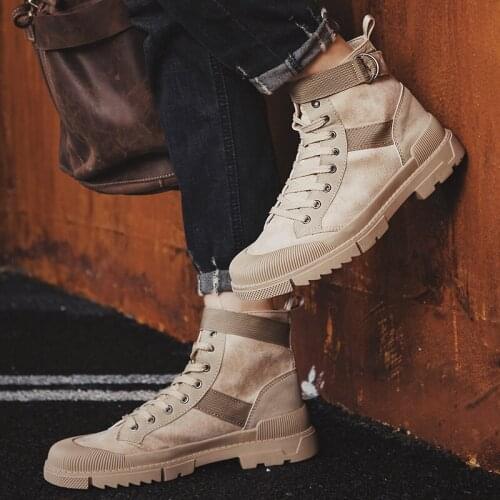 Fashion Sneakers coturno sneaker Casual Breathable Light botas 2020 sports Men on canvas leather boots casual sneakers man mens
