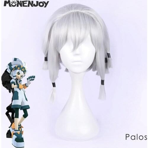 Monenjoy Aotu World Palos Cosplay Wig Anime Silvery White Cos Hair