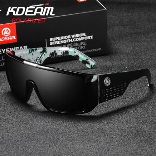 Windproof Design New 2019 Polarized Men Sport Sunglasses Eyewear Women Over sized UV400 mirror With Case Brand KDEAM KD2514