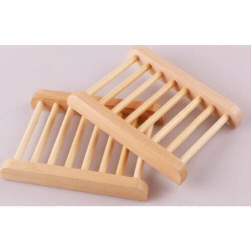 500pcs Natural Wooden Bamboo Soap Dish Wooden Soap Tray Holder Storage Soap Rack Plate Box Container for Bath Shower Plate Bathr