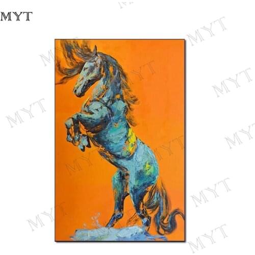 MYT Oil Painting Green Horse Hand Pictures Painting Canvas Free Shipping Hand-painted High Quality Modern Art Pictures Unframe