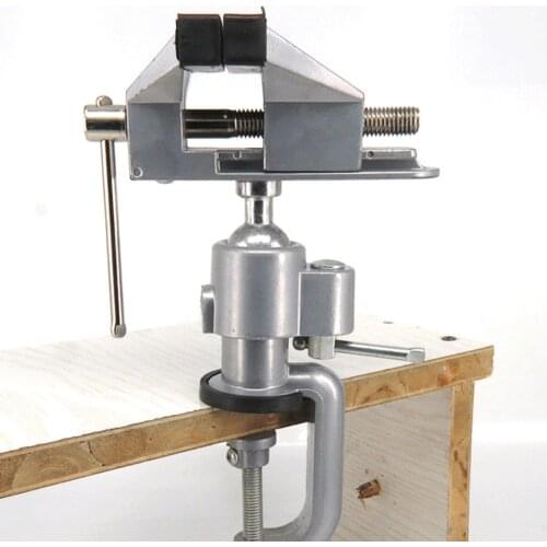 Aluminium Alloy Table Vise 360 Degrees Rotating Swivel Bench Vise Clamp Electric Drill Stand Rotating Tool