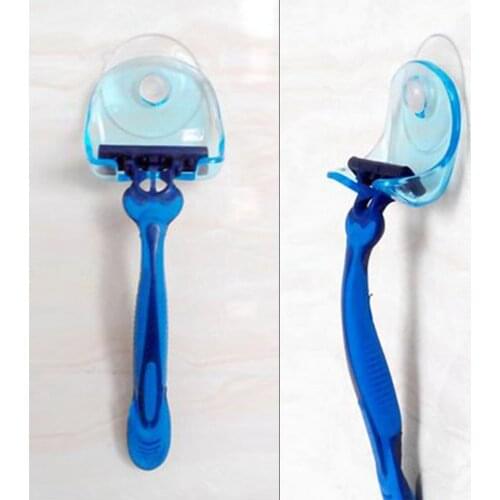 New Portable 1PC/2PCS Plastic Shaver Hanging Rack Clear Storage Shelf Bathroom Product Razor Holder Suction Cup Shelf Organizer