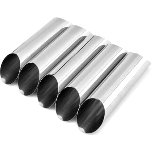Facemile 5PCS Steel Spiral Baked Croissants DIY Horn Baking Cake Mold For Cream Horns Chocolate Cones Dessert Xmas Party