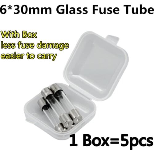 10pcs/lot 6x30mm Glass fuse 0.1A 0.2A 0.5A 1A 2A 3A 4A 5A 8A 10A 15A 20A 30A 250V 6*30mm fuse