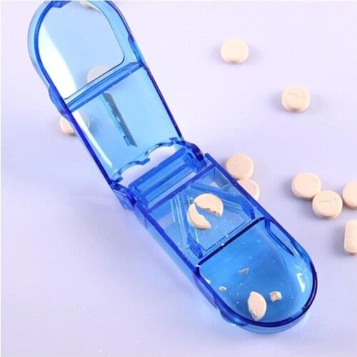 Divide Storage Compartment Box Case Medicine Pill Holder Tablet Cutter Splitter