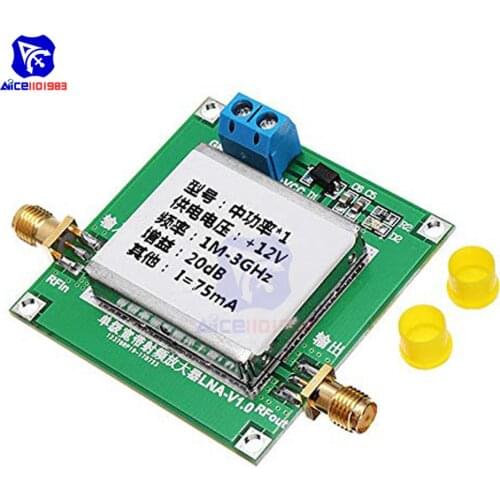 Diymore 1-3000MHz 2.4GHz 20dB LNA RF Broadband Low Noise Amplifier Module UHF HF VHF