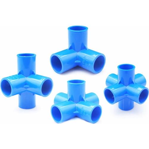 Blue PVC 3/4/5/6 Dimensional Internal Diameter 20mm,25mm,32mm PVC Pipe Fittings Home Garden Irrigation Water Connectors DIY Tool