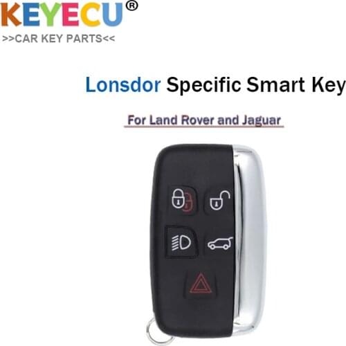 Lonsdor Specific for 2015 2016 2017 2018 Land Rover Range Over Discovery for Jaguar XJ XF XE 5 Buttons Smart Key 315MHz/433MHz