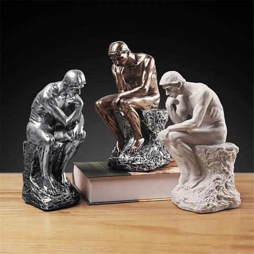 Modern Thinker Character Sculpture Creative Resin Handicraft Furnishings Personality Home Decoration Living Room Cafe Decoration