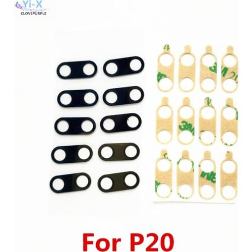 10PCS/lot Back Rear Camera Lens Glass with 3M glue stickers For Huawei Ascend P20