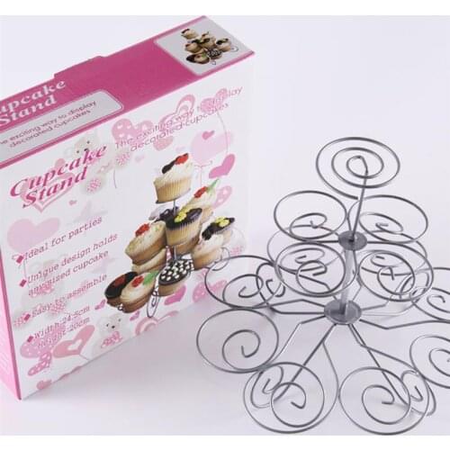 Cupcake Stand 3-Tier Spiral Iron Cake Stand Dessert Stand for 13 Cupcakes