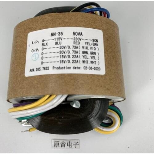 115V/230V 50W R type transformer Dual 30V+Dual 15V output for amplifier/ DAC