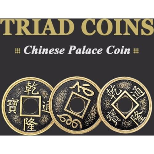 Triad Coins (Chinese Palace Coin) Magic Tricks Produce Vanish Change Three Coin Magia Close Up Illusions Gimmick Props Mentalism