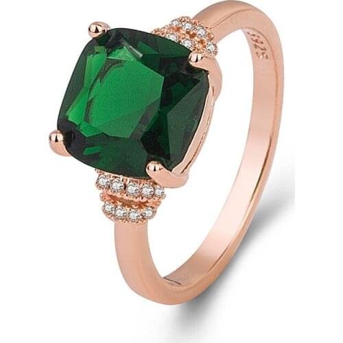 Classic Ring 925 Silver Jewelry with Zircon Gemstone Rose Gold Color Finger Rings for Women Wedding Party Ornaments New Arrival