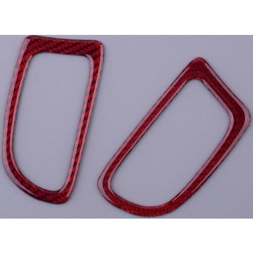 1 Pair Carbon Fiber Red Dashboard Demist Air Vent Cover Trim Fit for Chevrolet Corvette C7 2014 2015 2016 2017 2018 2019