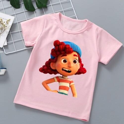 2021 Kawaii Luca Giulia T Shrit Cartoon Print Summer Anime Clothes Girls kids Clothes Children Clothing Harajuku