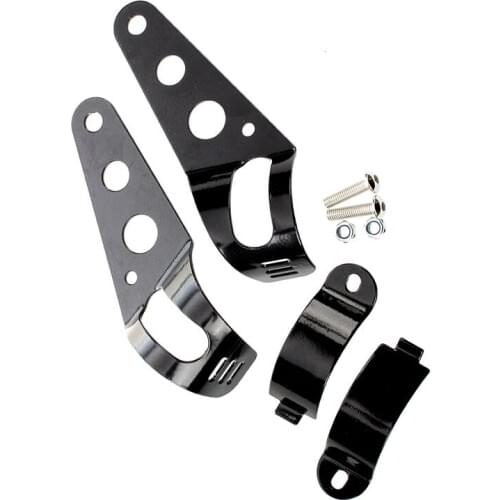 2x Black 35-43mm Motorcycle Headlight Fork Mount Bracket For Cafe Racer Chopper