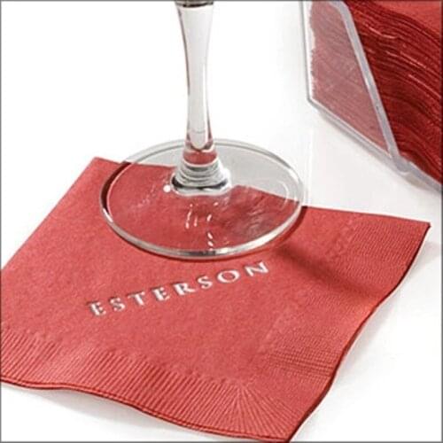 50 Custom Cocktail Monogram Beverage Napkins Wedding Party Engagement Birthday Baby Baptism Communion Anniversary Hostess