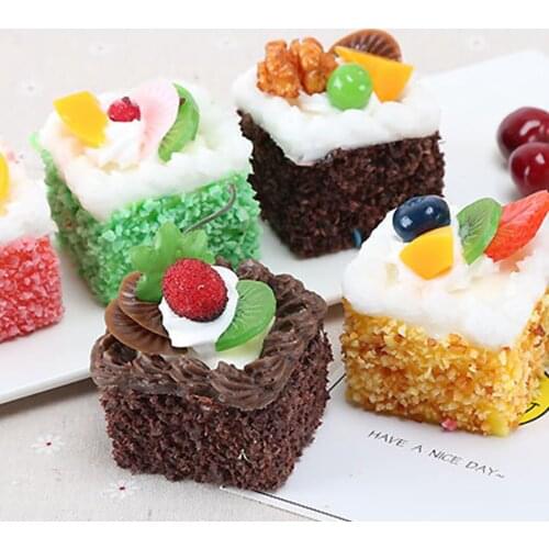 6PCS Artificial Cake Lovely Realistic Cake Prop Dessert Prop Refrigerator Magnet