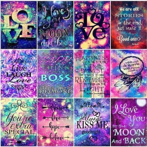 EverShine Diamond Mosaic Love Cross Stitch Kits Diamond Mosaic Texts Picture Of Rhinestones Embroidery Handmade Art Home Decor