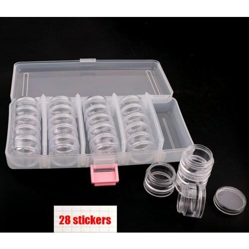 25 pcs bottle Diamond Embroidery Accessories storage Diamond Painting Tool Transparent Plastic Storage Box jar