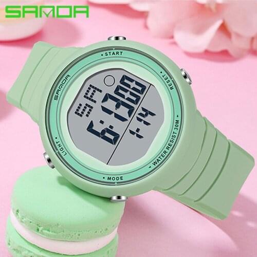 SANDA Relogio Feminino Fashion Womens Sports Watch Men Watches Led Display Alarm Ladies Clock 30m Waterproof Digital Wristwatch