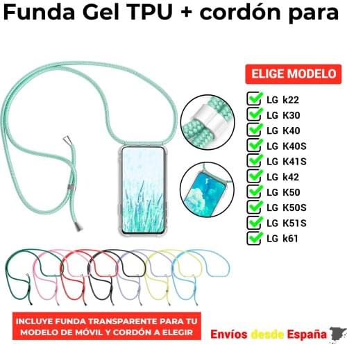 TPU case with strap for LG k22 K30 K40 K40S K41S k42 K50 K50S K51S k61. Transparent silicone mobile phone case