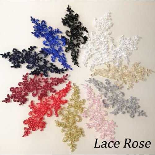 Flower Patches Embroidery Diy Lace Applique For Clothing Wedding Dress Sew On Lace Fabrics Patch Decoration Accessories