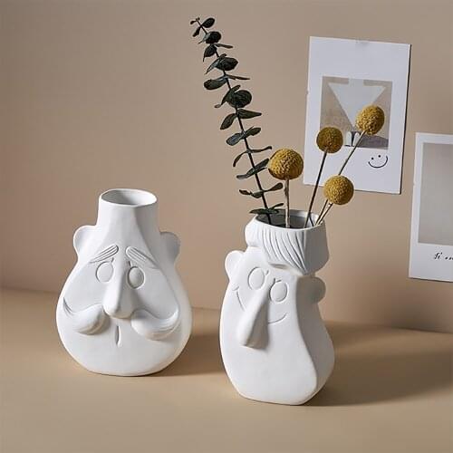 Table Centerpieces Living Room Ceramic Vase Home Decor Accessories Abstract Human Face Vase Decoration Nordic Decoration Home