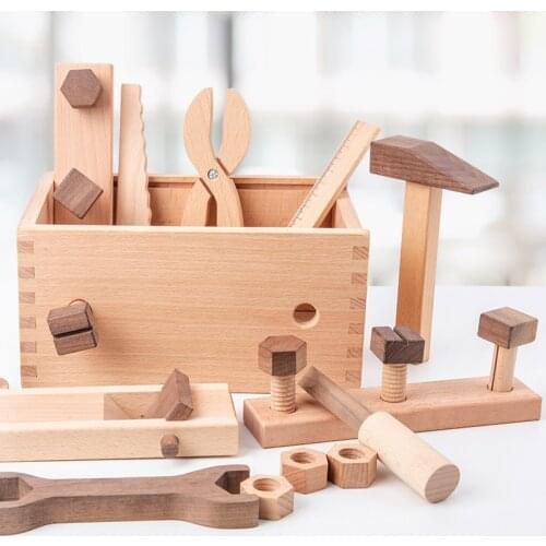 Wooden Multifunctional For Children Table Games Tighten The Screws Disassembly And Assembly Toolbox Brain Game
