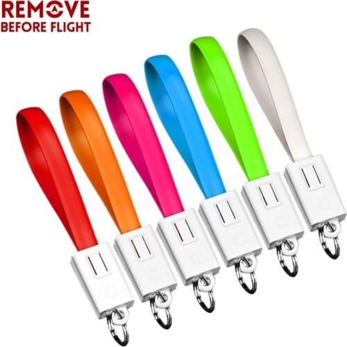 Candy Color Mini Cable Keychain For iPhone Micro USB Cable Charger Portable Charging Sync Data Cord USB Accessory Key Chain