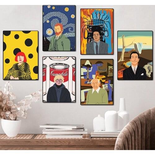 Vincent Van Gogh Art Print Poster Abstract Figure Canvas Painting Yayoi Kusama Wall Pictures For Living Room Nordic Home Decor