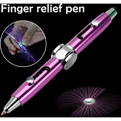 3 in 1 Multi-Functional Hand Gyroscope Stylus Pen Capacitive Pen Stress Relief Metal Ballpoint Pens PUO88