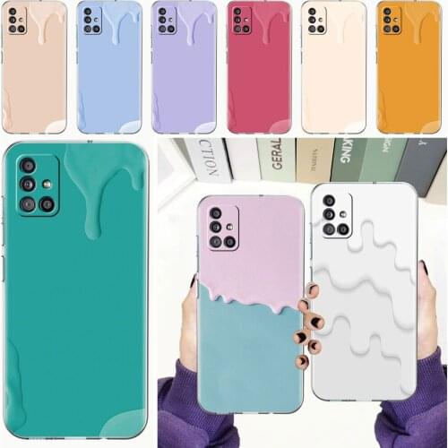Soft Phone Case For Samsung Galaxy A51 A21s A71 A12 A31 A52 A41 A32 A02s A11 A72 A42 Clear Back Cover Creamy Dripping Shades Cas