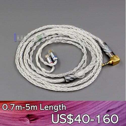 N006352 99.99% Pure Silver XLR 3.5mm 2.5mm 4.4mm Earphone Cable For QDC Gemini-S Anole V3-C V3-S V6-C V6-S Neptune UE18