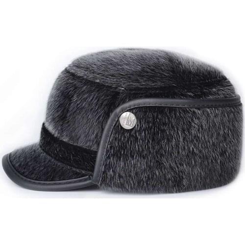 New 2017 Wholesale Imitation Seals Ear Cap Forward Thermal Casual Faux Fur men dad parents Hat Thickening Free Shipping