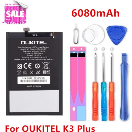NEW Original 6080mAh K 3 Plus Battery For Oukitel K3 Plus High Quality +Tracking number