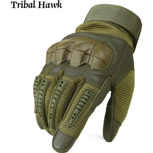 Touch Screen Tactical Gloves Military Hard Knuckle Gloves Men Army Shooting Combat Paintball Camo PU Leather Full Finger Gloves