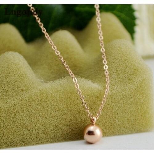 Titanium Steel Simple RoseGold Pendant Necklaces For WomenAnniversary Engagement Wedding Necklace Accessoeries Jewelry Gift